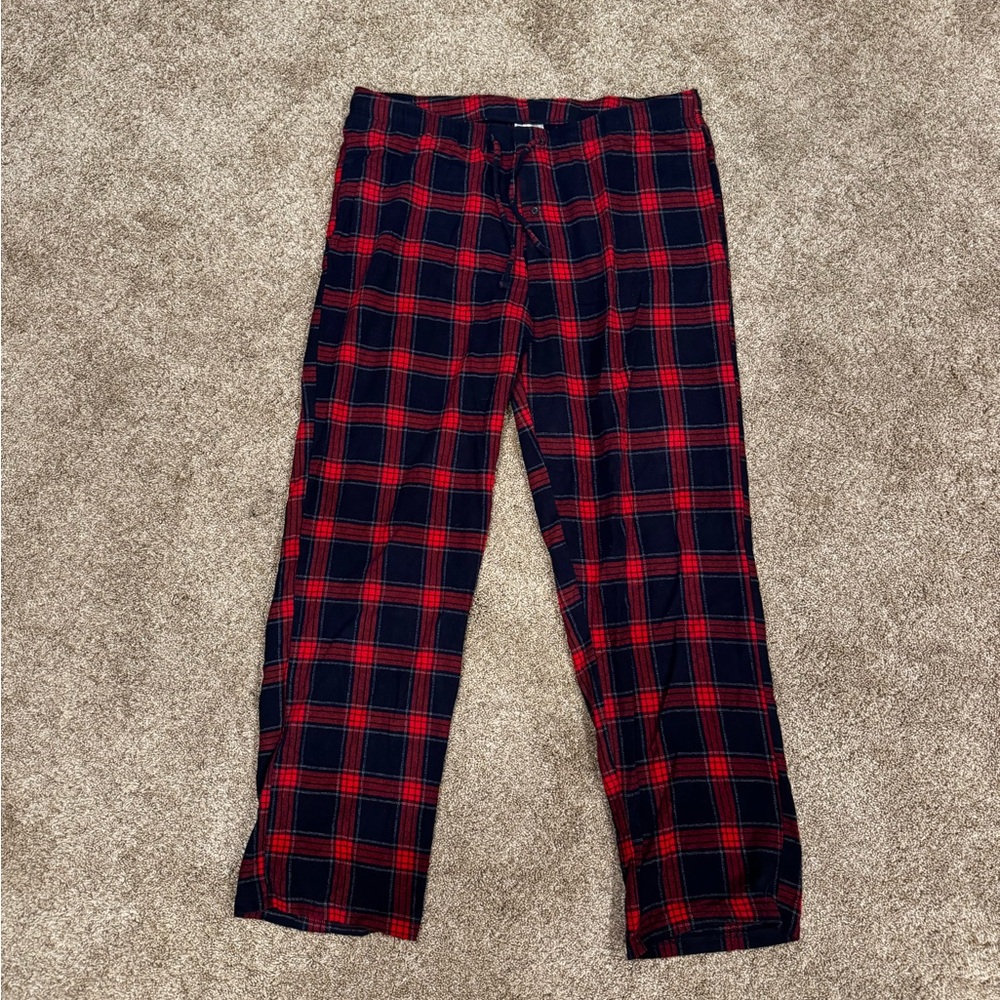 Men's Red and Black Plaid Pants